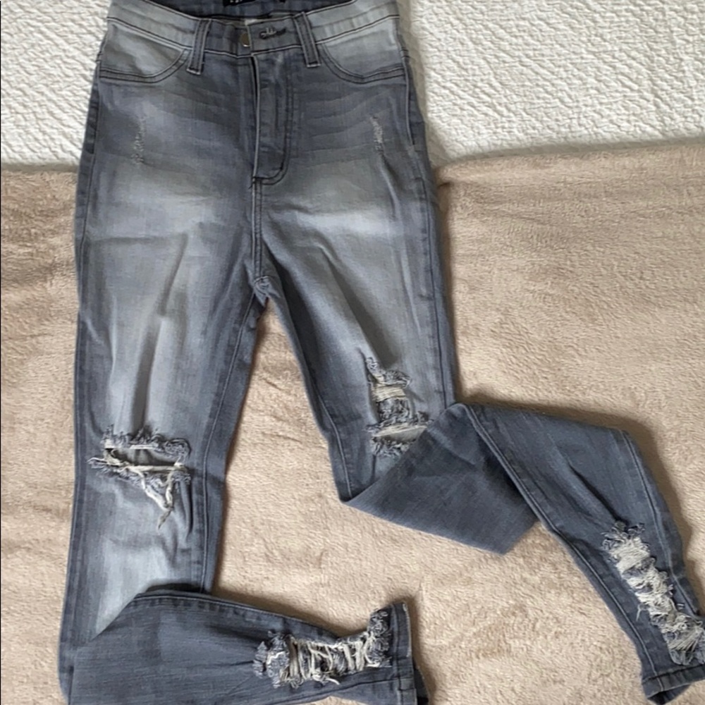 Faded High wasted denim jeans